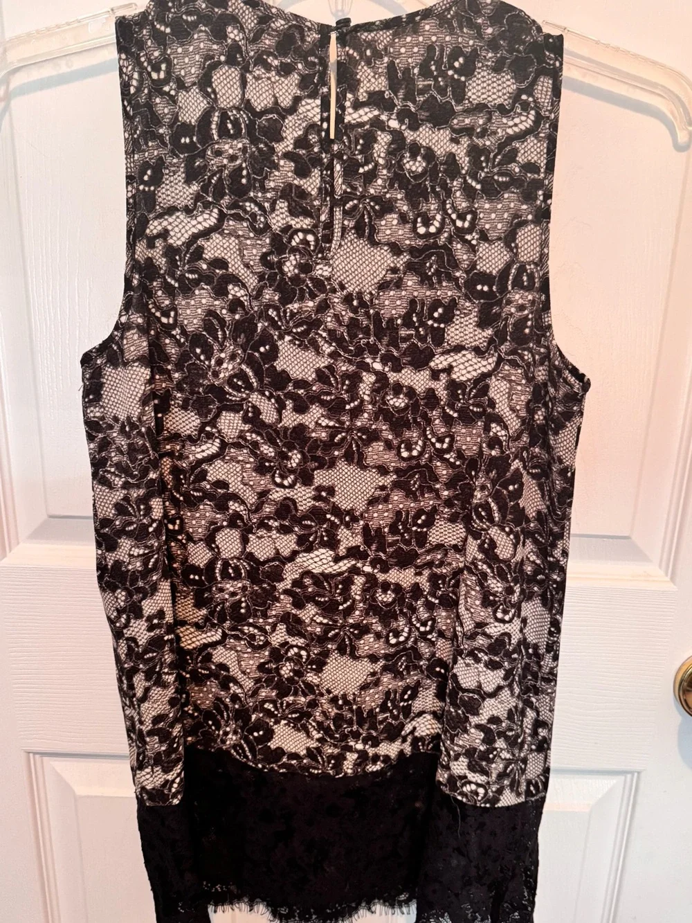 Michael Kors Black Lace Overlay Sleeveless Top